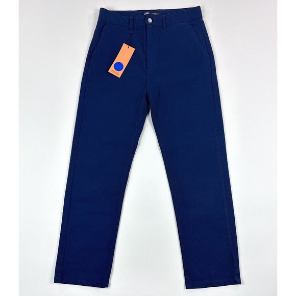 Zara Other - Zara Special Edition Capsule Mens 31 Dark Navy Blue Cotton Chino Pants Slacks